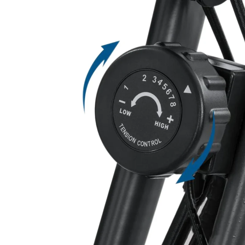 Heimtrainer klappbar mit Rückenlehne & LCD-Display – Fitnessbike mit Trainingsbändern, Ergometer für Zuhause, bis 120 kg belastbar