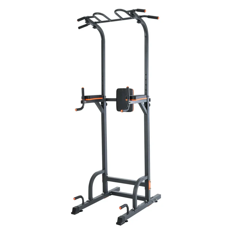 Trainingsturm Klimmzugstation Dip-Station mit Rückenlehne & Armpolster – 6-fach verstellbar, belastbar bis 100 kg, für Zuhause & Fitnessstudio