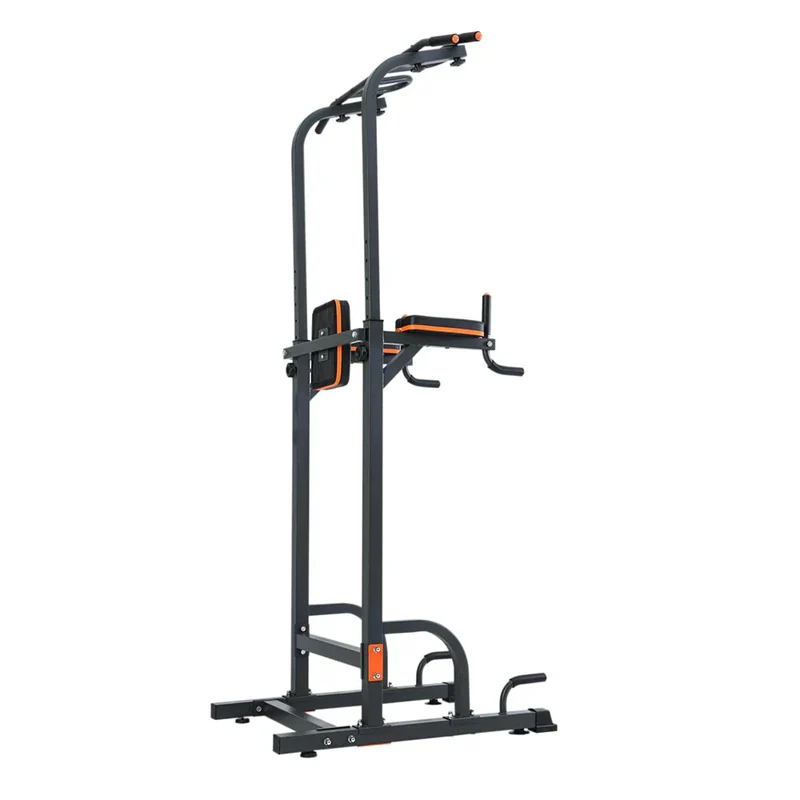Trainingsturm Klimmzugstation Dip-Station mit Rückenlehne & Armpolster – 6-fach verstellbar, belastbar bis 100 kg, für Zuhause & Fitnessstudio