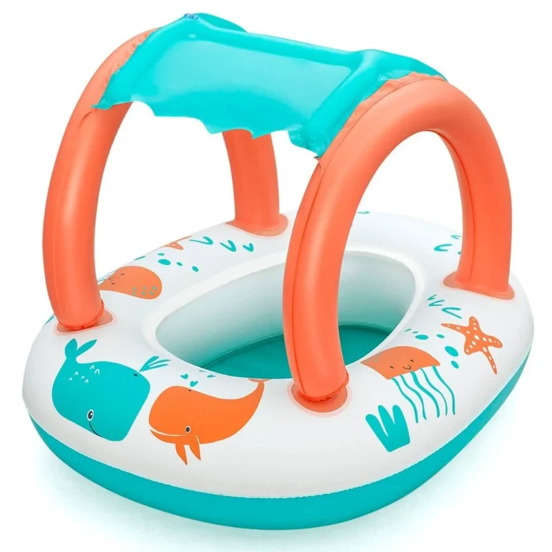 Aufblasbares Babyboot mit UV-Sonnenschutz und weichem Comfort Plush™ Material