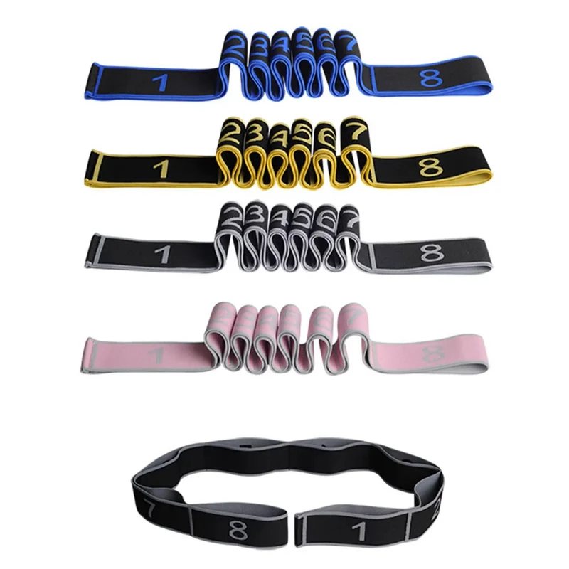 Widerstandsband für Ganzkörper Stretching & Muskelaufbau, 8-Schlaufen Dehnband – ideal für Yoga, Pilates & Reha