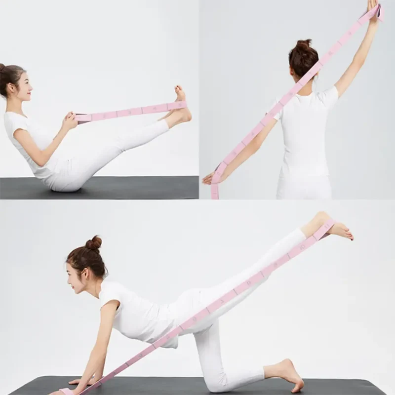 Widerstandsband für Ganzkörper Stretching & Muskelaufbau, 8-Schlaufen Dehnband – ideal für Yoga, Pilates & Reha