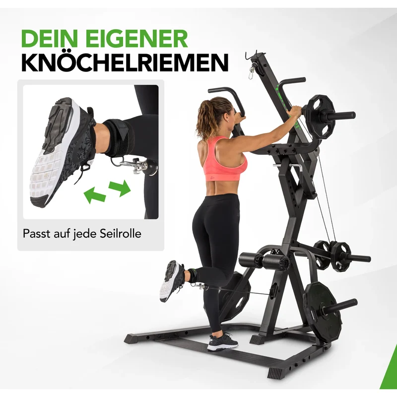 Fußmanschette Premium mit Polsterung, einstellbare Beinschlaufe aus Dacron für Po- und Beintraining am Kabelzug