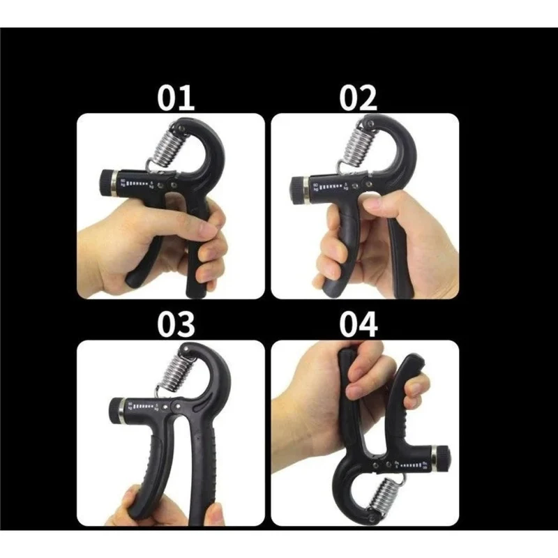 Handtrainer Set 5-teilig, verstellbarer Grifftrainer, Fingertrainer & Anti-Stress-Ball, für Handtraining, Reha, Büro, Sport & Alltag