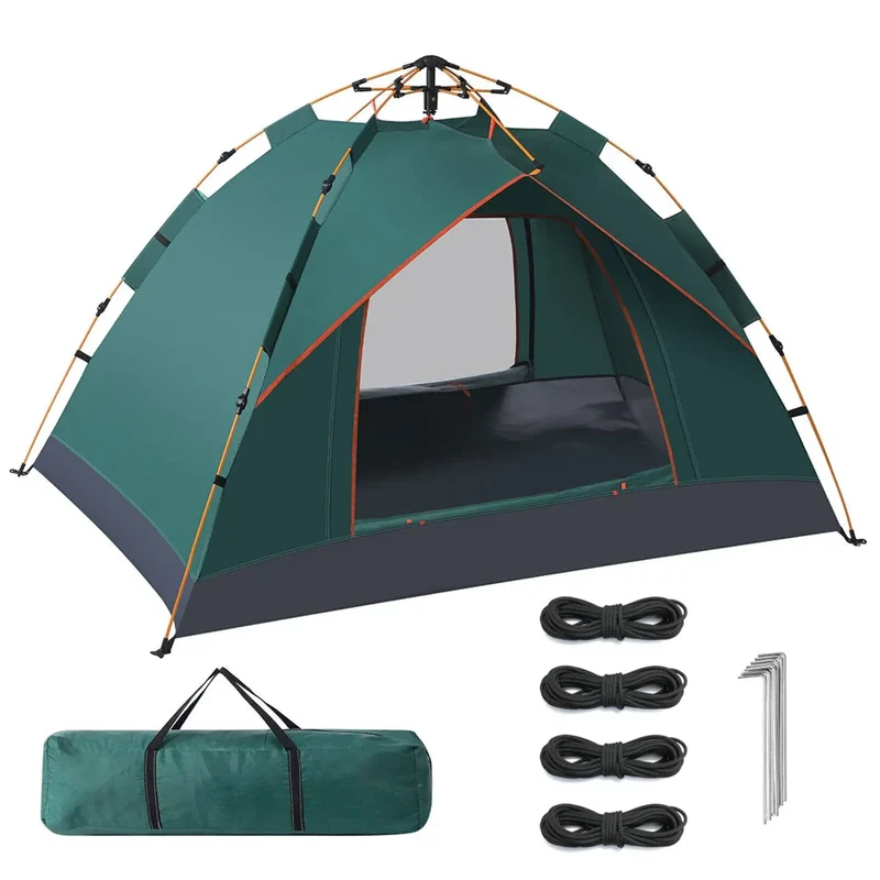 Schnellaufbau Zelt für 3 – 5 Personen, Automatikzelt wasserdicht, Campingzelt mit Tragetasche, Windfest und UV-beständig, leicht & kompakt