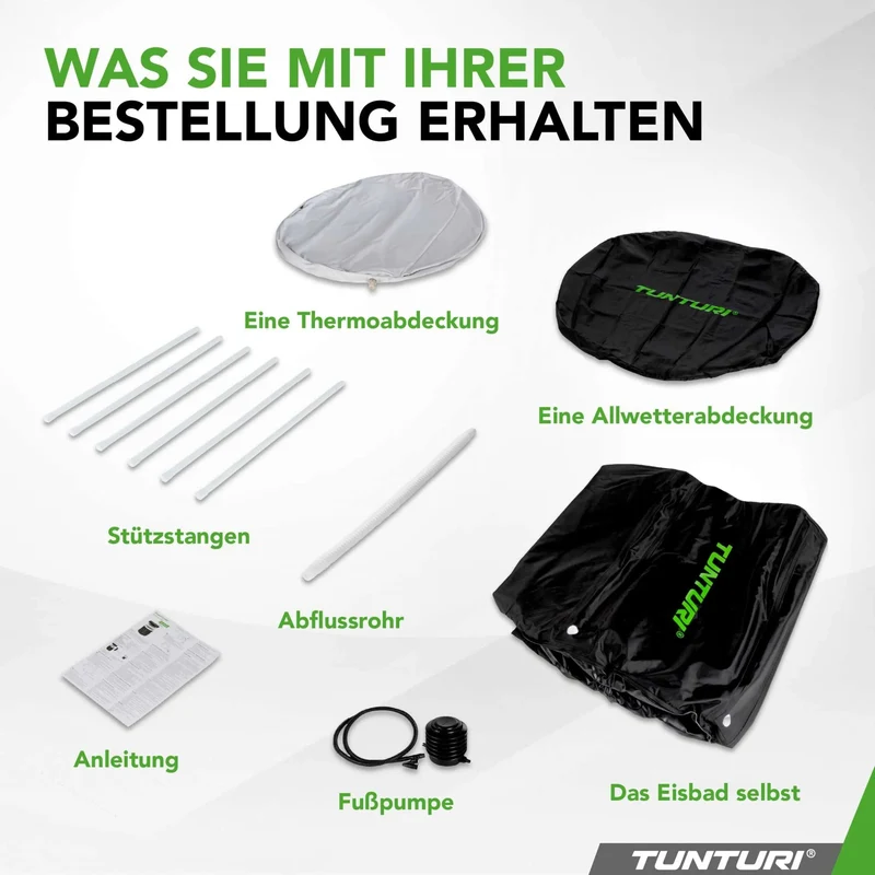 Eisbad Deluxe, 75x 75 cm, aufblasbares Eisbadbecken, Kaltwassertherapie, robust und witterungsbeständig, mit Allwetterabdeckung, Thermoabdeckung,