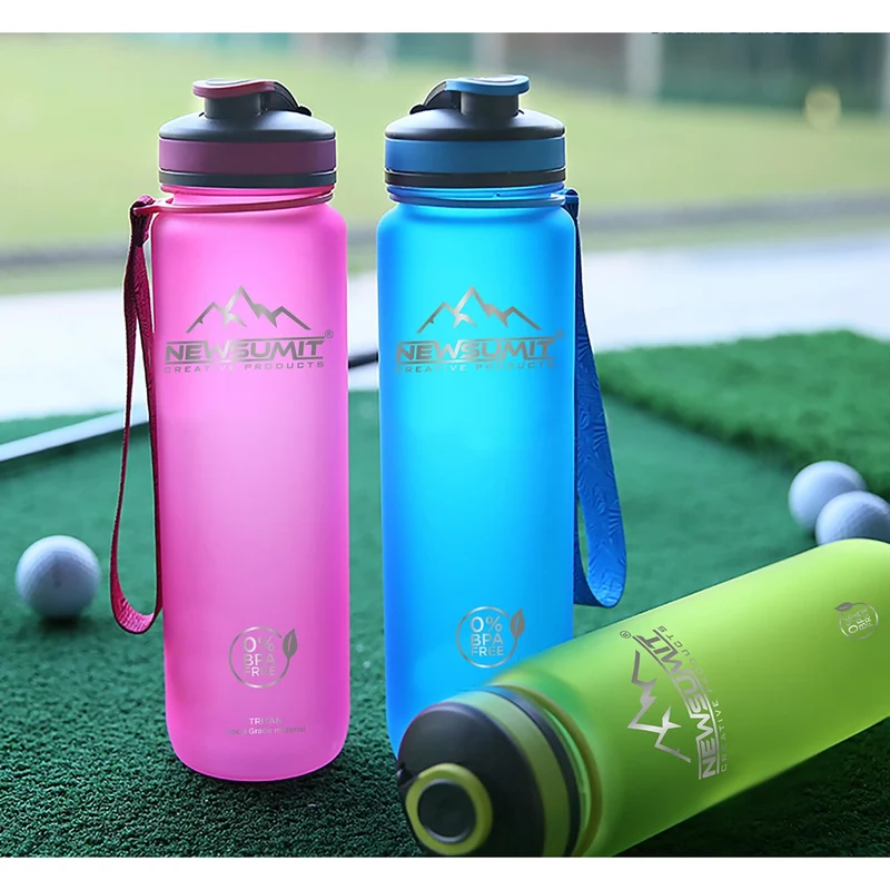 Wasserflasche / Shaker Edel 550ml oder 1L Pink, Grau, Grün oder Blau mit extra dichter Verschlusskappe