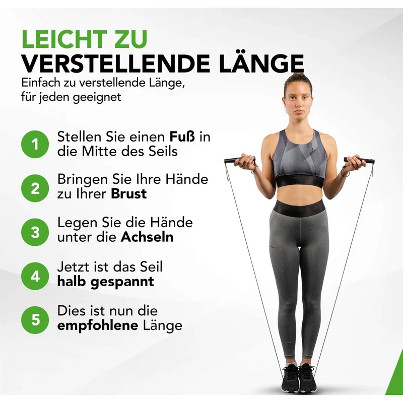 Springseil mit LCD, Bluetooth und App, 4 Modi, verstellbar, Smart Jump Rope, HIIT Training