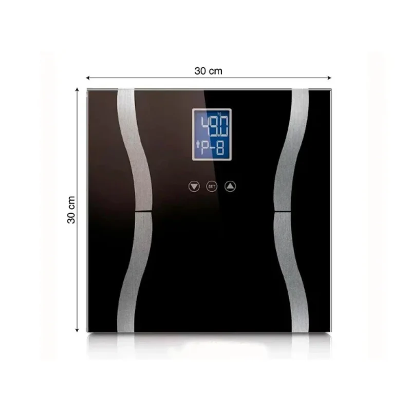 Präzise Digitalwaage für Körpergewicht, LED-Anzeige, gehärtetes Glas, bis 180 kg, automatische Abschaltung