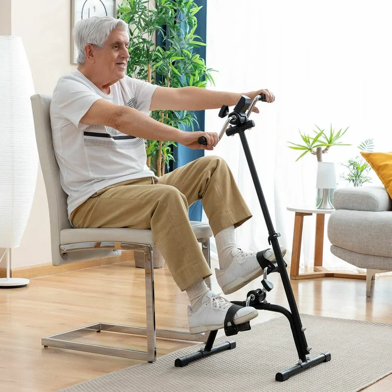 Pedaltrainer 2in1 für Arme und Beine, Mini Heimtrainer mit LCD-Zähler, für Senioren, Reha und Homeoffice