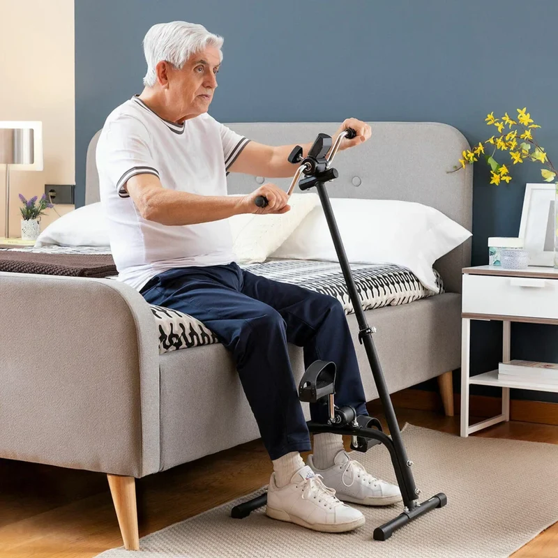 Pedaltrainer 2in1 für Arme und Beine, Mini Heimtrainer mit LCD-Zähler, für Senioren, Reha und Homeoffice
