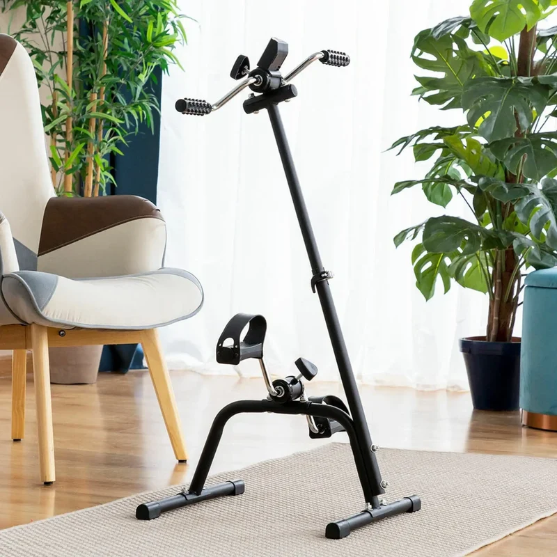 Pedaltrainer 2in1 für Arme und Beine, Mini Heimtrainer mit LCD-Zähler, für Senioren, Reha und Homeoffice