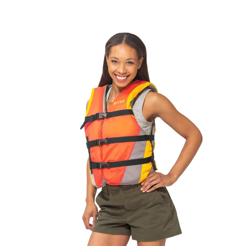 Rettungsweste, Schwimmweste für Erwachsene & Kinder, Nylon und PE-Schaum, verstellbare Gurte, ideal für Wassersport und Bootfahren
