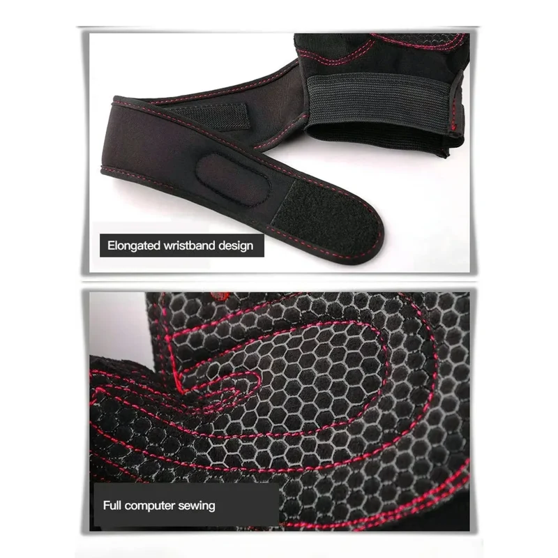 Sporthandschuhe mit Handgelenkschutz, Fitness, Radfahren, Wandern, Workout, fingerlos