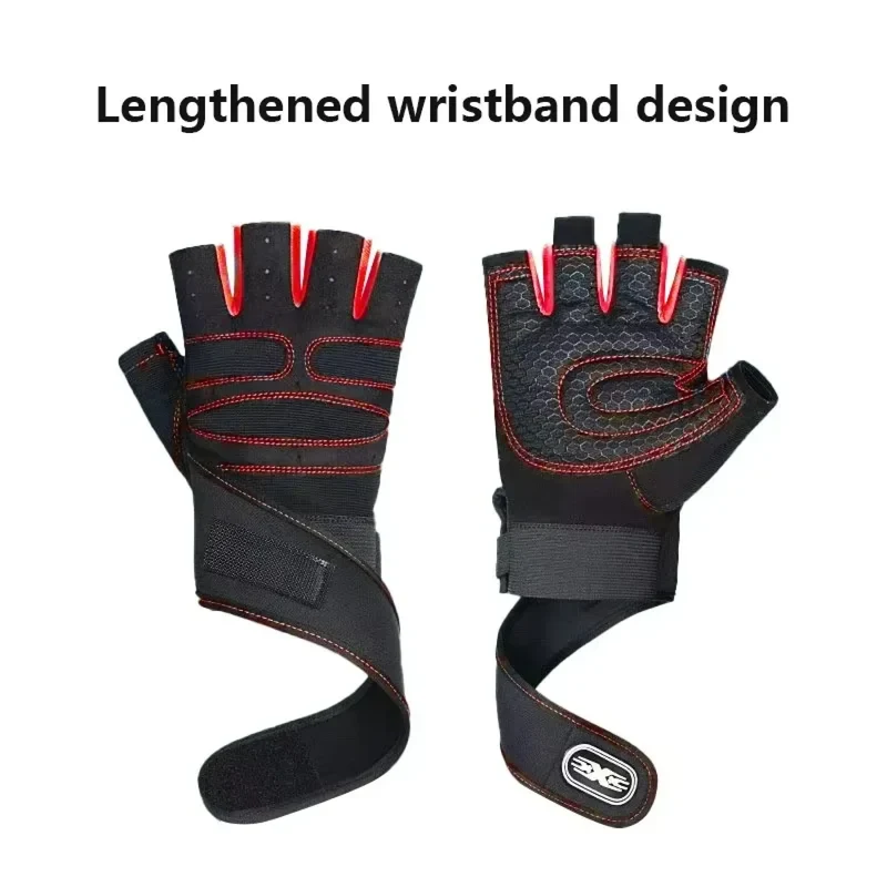 Sporthandschuhe mit Handgelenkschutz, Fitness, Radfahren, Wandern, Workout, fingerlos