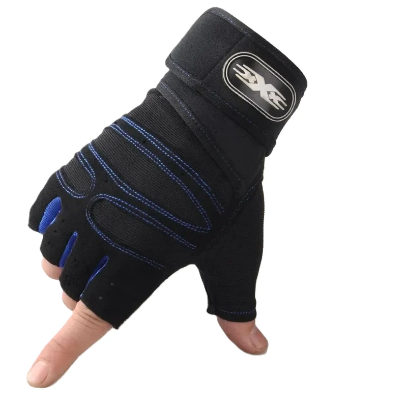 Sporthandschuhe mit Handgelenkschutz, Fitness, Radfahren, Wandern, Workout, fingerlos