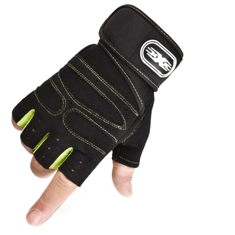 Sporthandschuhe mit Handgelenkschutz, Fitness, Radfahren, Wandern, Workout, fingerlos