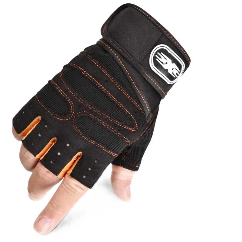 Sporthandschuhe mit Handgelenkschutz, Fitness, Radfahren, Wandern, Workout, fingerlos