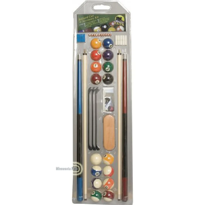 Billard Zubehör Set, Pool Komplettset inkl. Kugeln, Queues, Kreide & Mehr, premium Qualität für Zuhause & Club