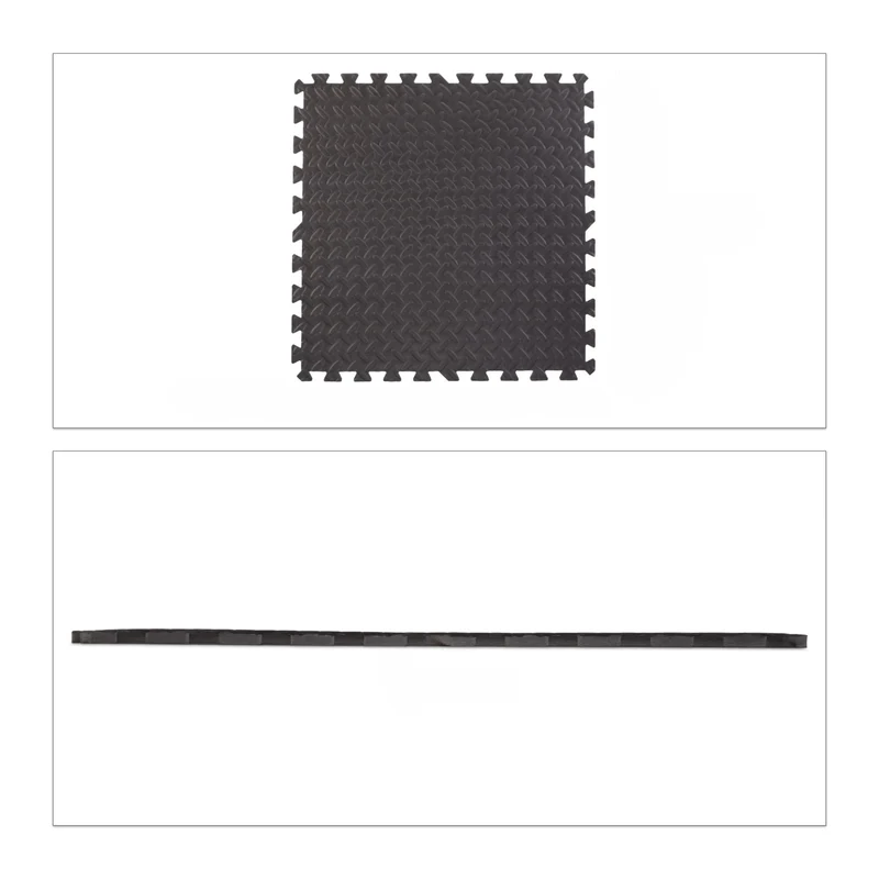 Mattenset 8-teilig Schwarz, EVA-Puzzlematte, Bodenschutzmatte, 60 x 60 cm, widerstandsfähig und dämpfend