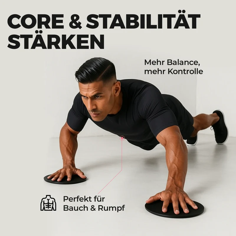 Trainingsscheiben für Bauch und Ganzkörper, 2 Stk. Gleitscheibe, Core Slider, langlebig, Anti-Rutsch System