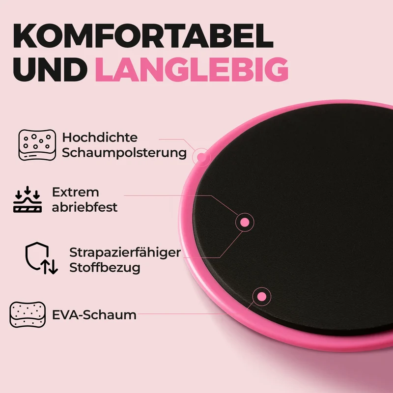 Trainingsscheiben für Bauch und Ganzkörper, 2 Stk. Gleitscheibe, Core Slider, langlebig, Anti-Rutsch System