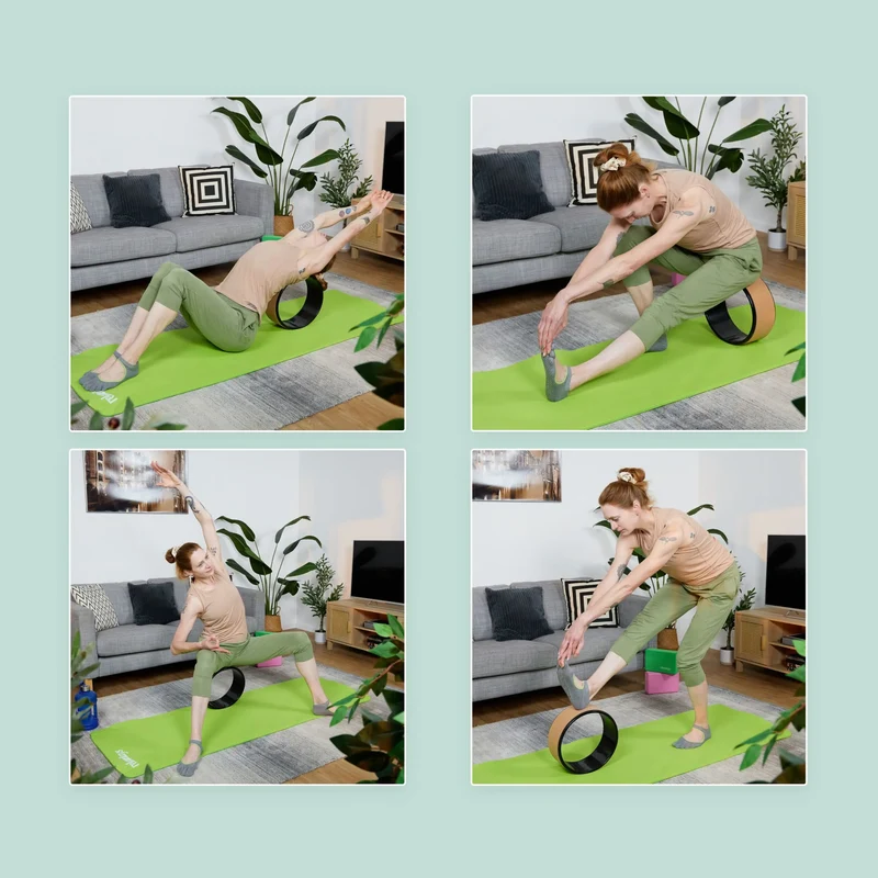 Yoga Rad mit Kork, 32 cm Durchmesser, Rutschfestes Yoga Wheel zur Haltungskorrektur & Rückendehnungnachhaltig und pflegeleicht