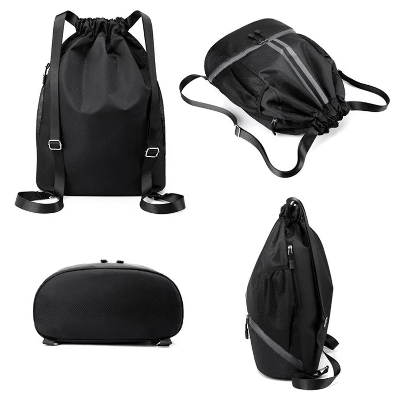 Sport-Rucksack mit Schuhfach & Nassfach, wasserabweisender Turnbeutel mit Kordelzug für Basketball, Fitness & Outdoor – 30–45L