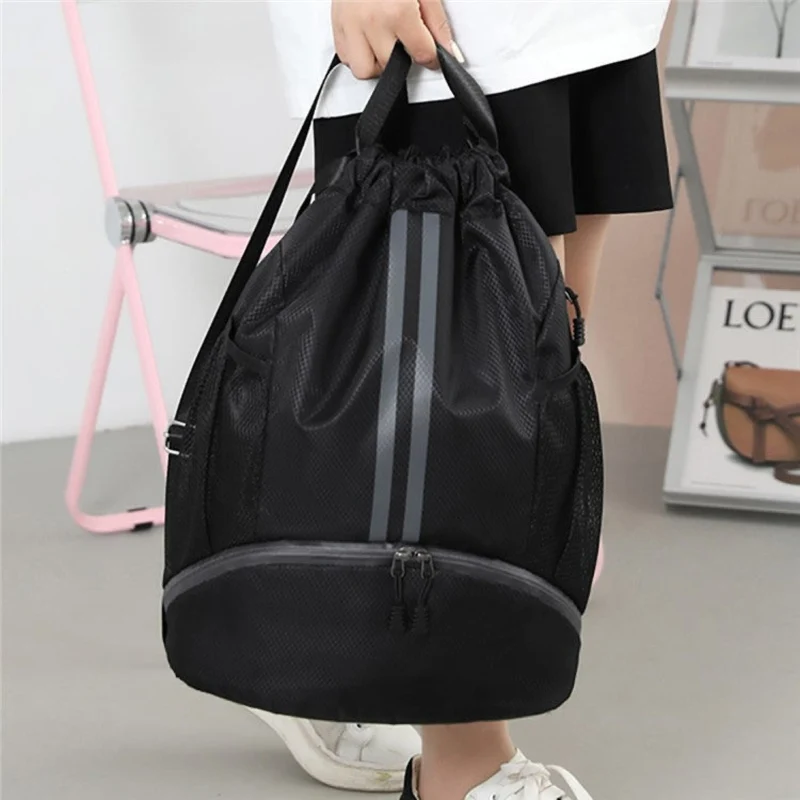 Sport-Rucksack mit Schuhfach & Nassfach, wasserabweisender Turnbeutel mit Kordelzug für Basketball, Fitness & Outdoor – 30–45L