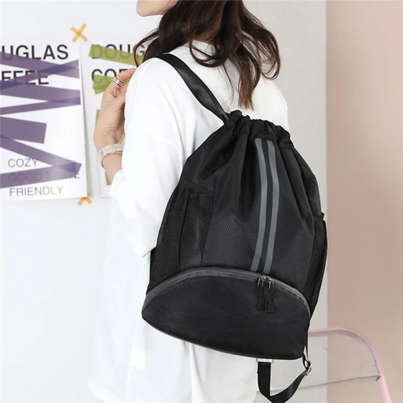 Sport-Rucksack mit Schuhfach & Nassfach, wasserabweisender Turnbeutel mit Kordelzug für Basketball, Fitness & Outdoor – 30–45L