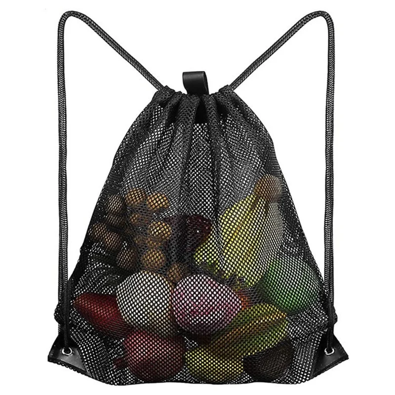 Mesh Sportbeutel mit Kordelzug – Atmungsaktiver Turnbeutel Rucksack für Fitness, Schwimmen, Yoga & Reisen
