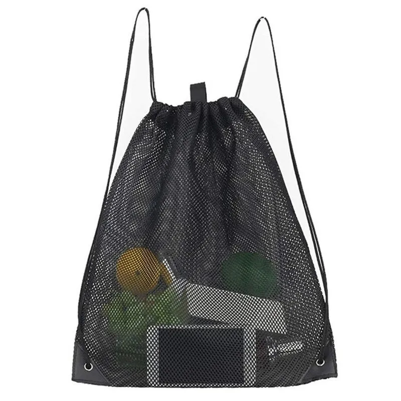 Mesh Sportbeutel mit Kordelzug – Atmungsaktiver Turnbeutel Rucksack für Fitness, Schwimmen, Yoga & Reisen
