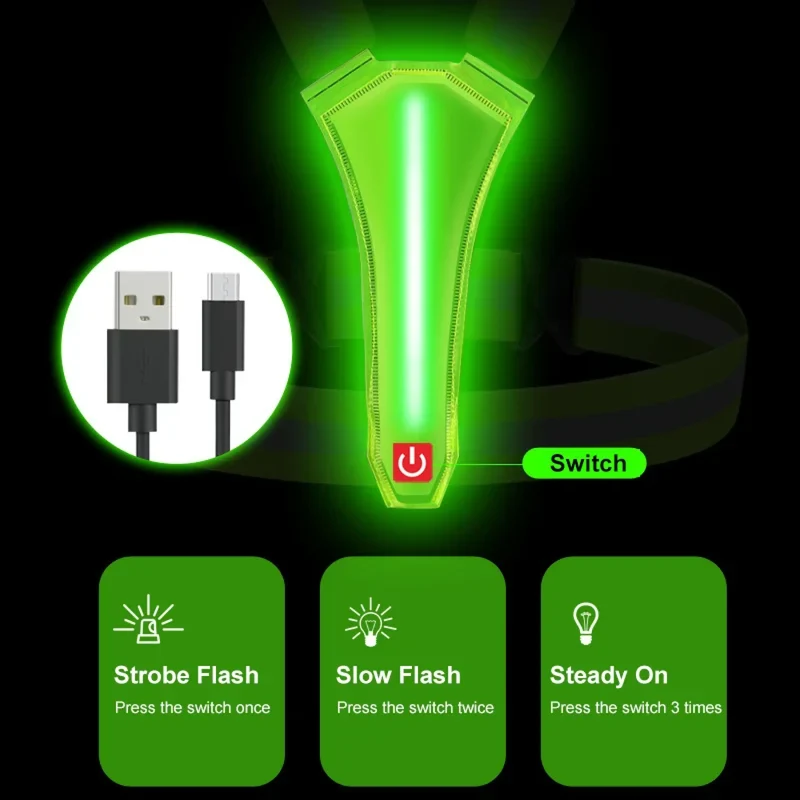 Leuchtende Laufweste Ultraleichte Sportweste LED für Outdoor Jogging, Marathon & Radfahren