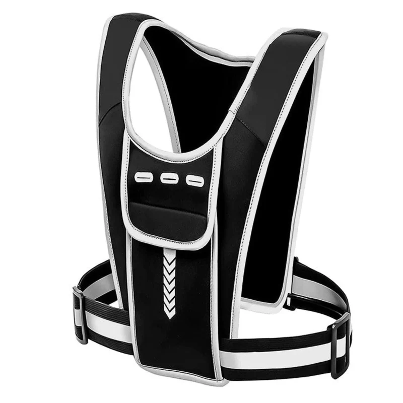 Reflektierende Laufweste mit Handytasche & Trinkflaschenhalter – Ultraleichte Sportweste für Jogging, Marathon & Radfahren