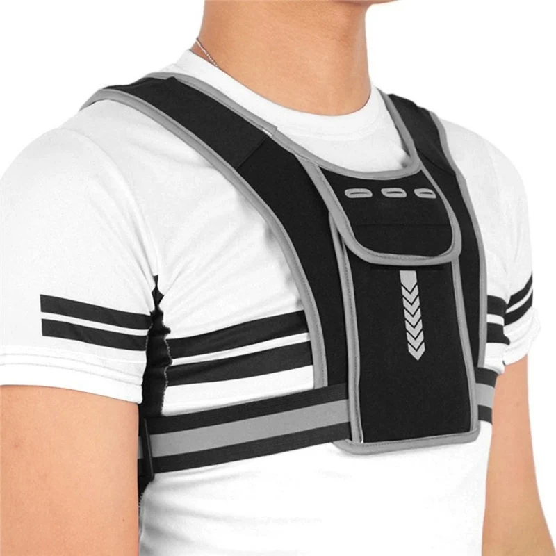 Reflektierende Laufweste mit Handytasche & Trinkflaschenhalter – Ultraleichte Sportweste für Jogging, Marathon & Radfahren
