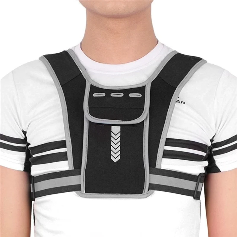 Reflektierende Laufweste mit Handytasche & Trinkflaschenhalter – Ultraleichte Sportweste für Jogging, Marathon & Radfahren