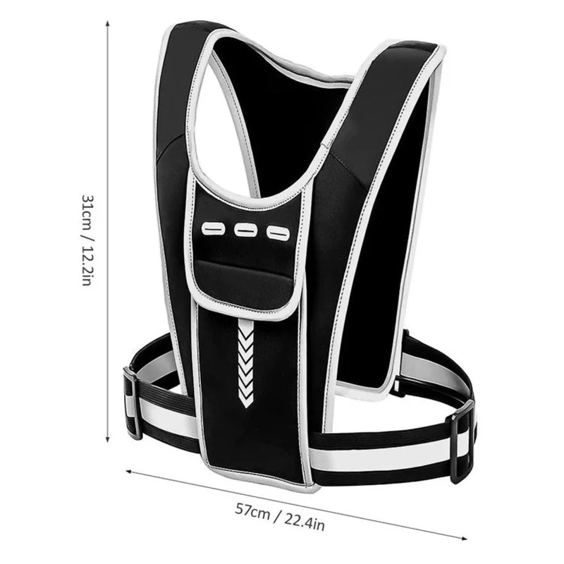 Reflektierende Laufweste mit Handytasche & Trinkflaschenhalter – Ultraleichte Sportweste für Jogging, Marathon & Radfahren