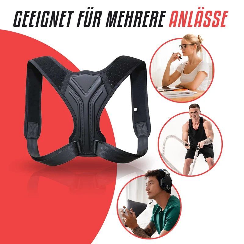 Rückentrainer - Haltungskorrektur, Schulterriemen anpassbar, verstärktes Rückenpolster