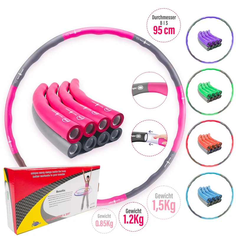 Hula Hoop Reifen Premium, 850g-1,2Kg-1,5kg