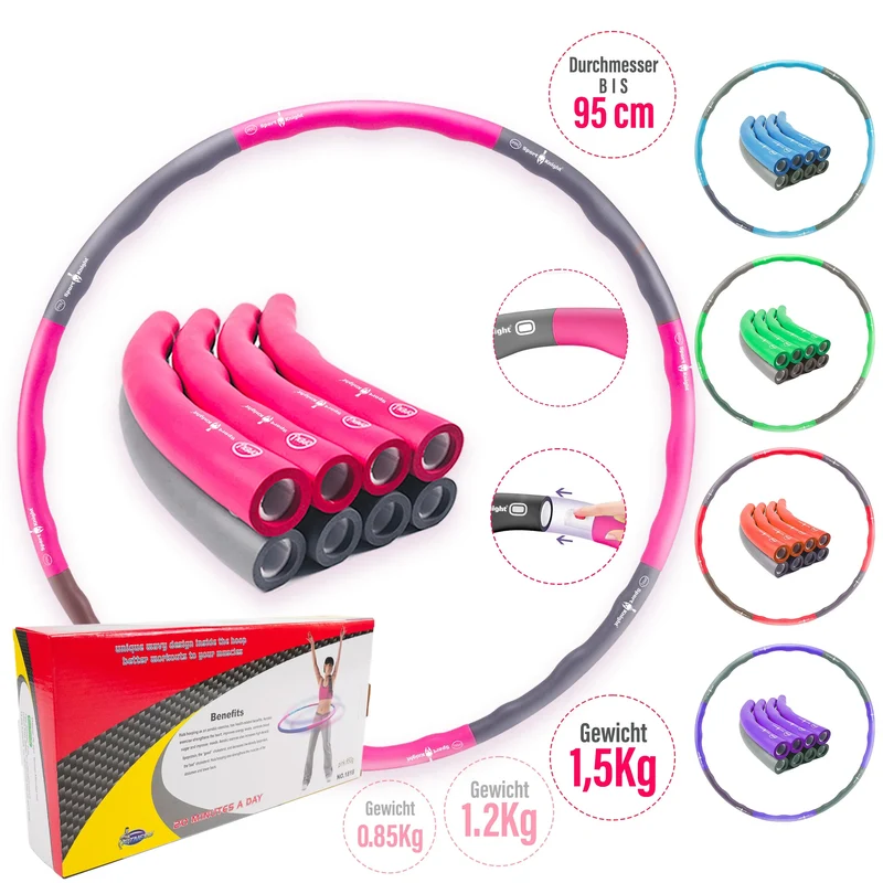 Hula Hoop Reifen Premium, 850g-1,2Kg-1,5kg