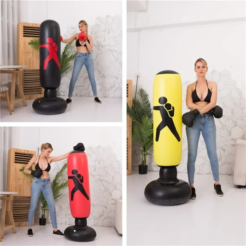 Standboxsack aufblasbar – 160 cm Boxsack aus strapazierfähigem PVC für Boxtraining, Kickboxen & Stressabbau