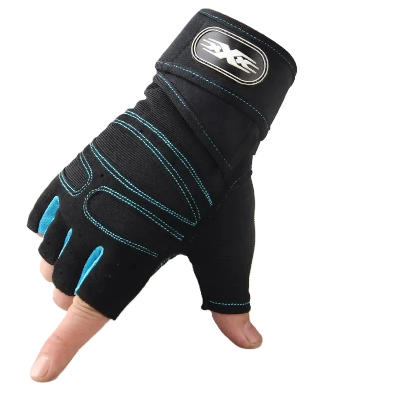 Sporthandschuhe mit Handgelenkschutz, Fitness, Radfahren, Wandern, Workout, fingerlos