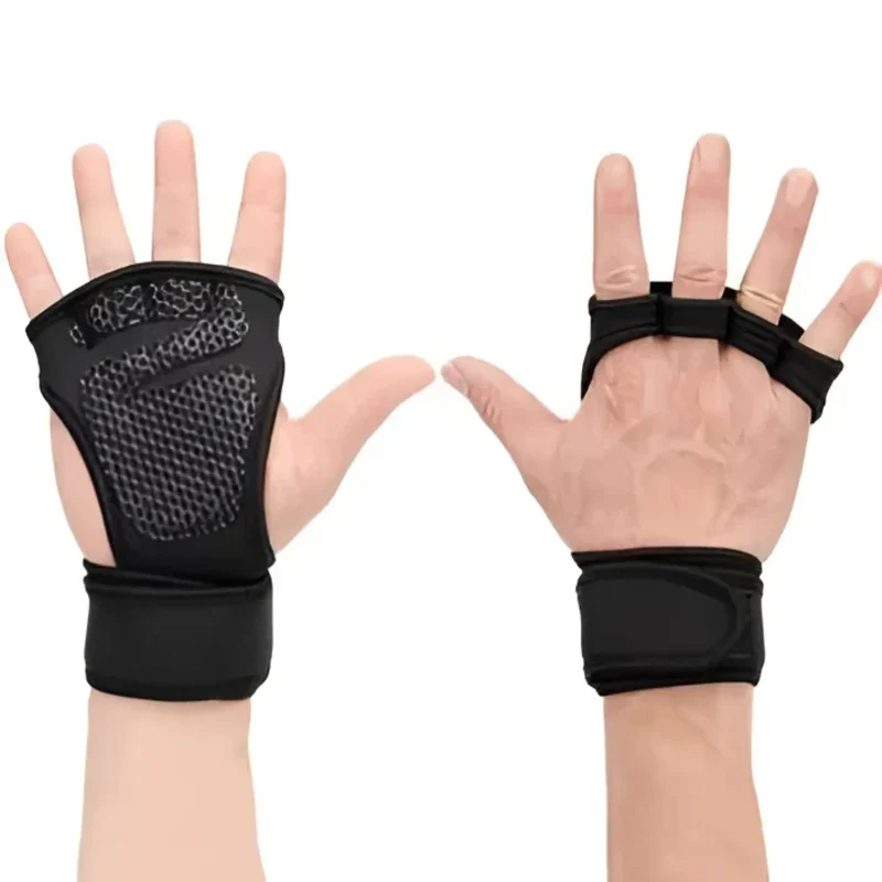 Fitness Handschuhe, mit Handgelenksbandage, verstellbarer Klettverschluss, atmungsaktiv