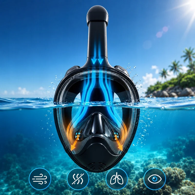 Maska Do Nurkowania Weep Dive-Y Snorkeling Pełnotwarzowa No Fog