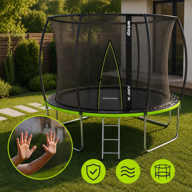 Trampolina Ogrodowa Domowa Dla Dzieci Do Ogrodu Z Siatką Wewnętrzną - Weep 305cm 10"