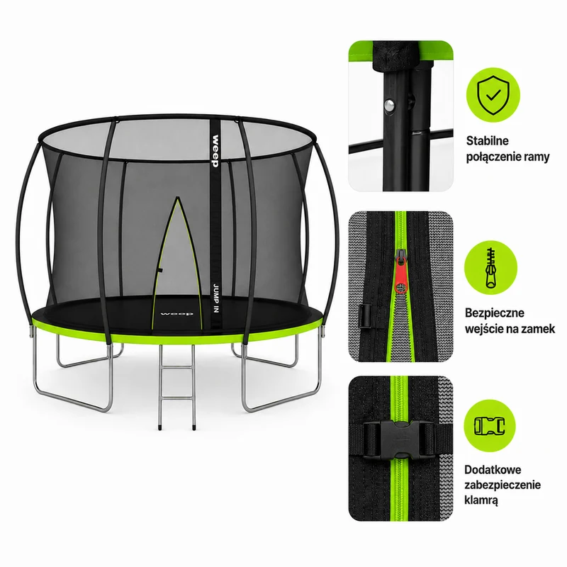 Trampolina Ogrodowa Domowa Dla Dzieci Z Siatką Wewnętrzną - Weep 366cm 12Ft