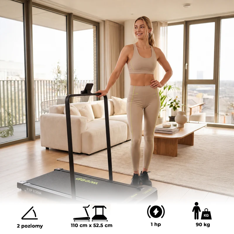 Weep STEP ST200H Bieżnia Elektryczna Składana 2w1 2-Poziomy Nachylenia FItshow App 10km/h