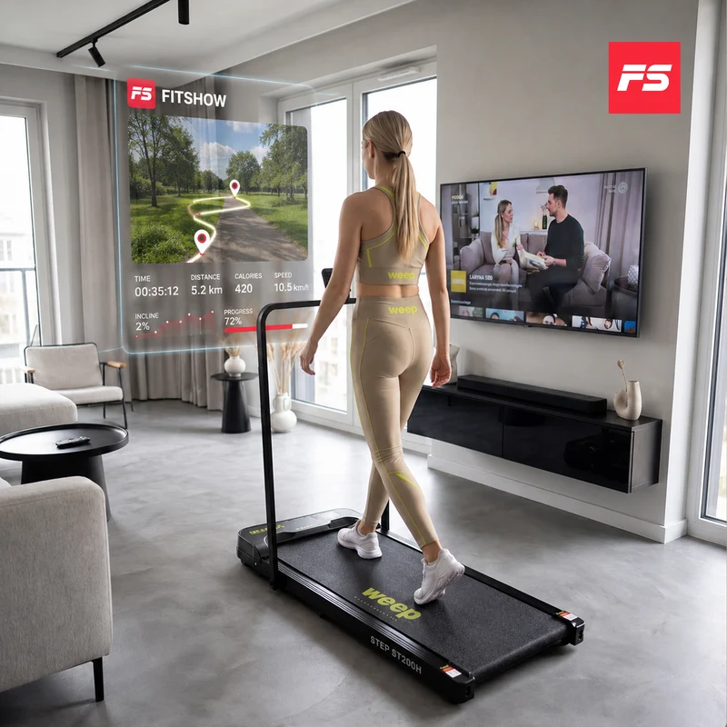 Weep STEP ST200H Bieżnia Elektryczna Składana 2w1 2-Poziomy Nachylenia FItshow App 10km/h