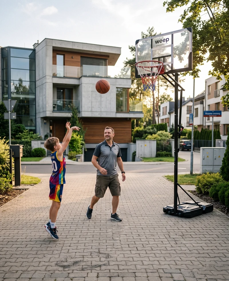 Zestaw Do Koszykówki Kosz Weep 1401 Regulowany Rączką 230-305cm Profesional
