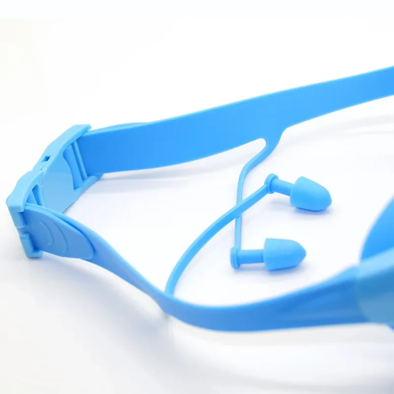 Kinderschwimmbrille Anti-Fog mit Ohrstöpseln, Weitwinkel-Sicht, Für Kinder von 4–14 Jahren